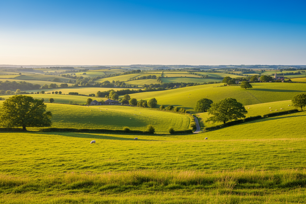Somerset sunny field view